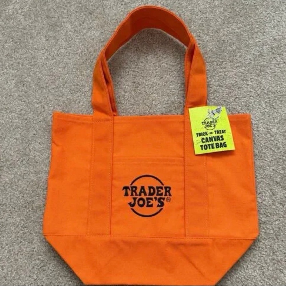 Trader Joe's Orange Canvas Tote Bag
